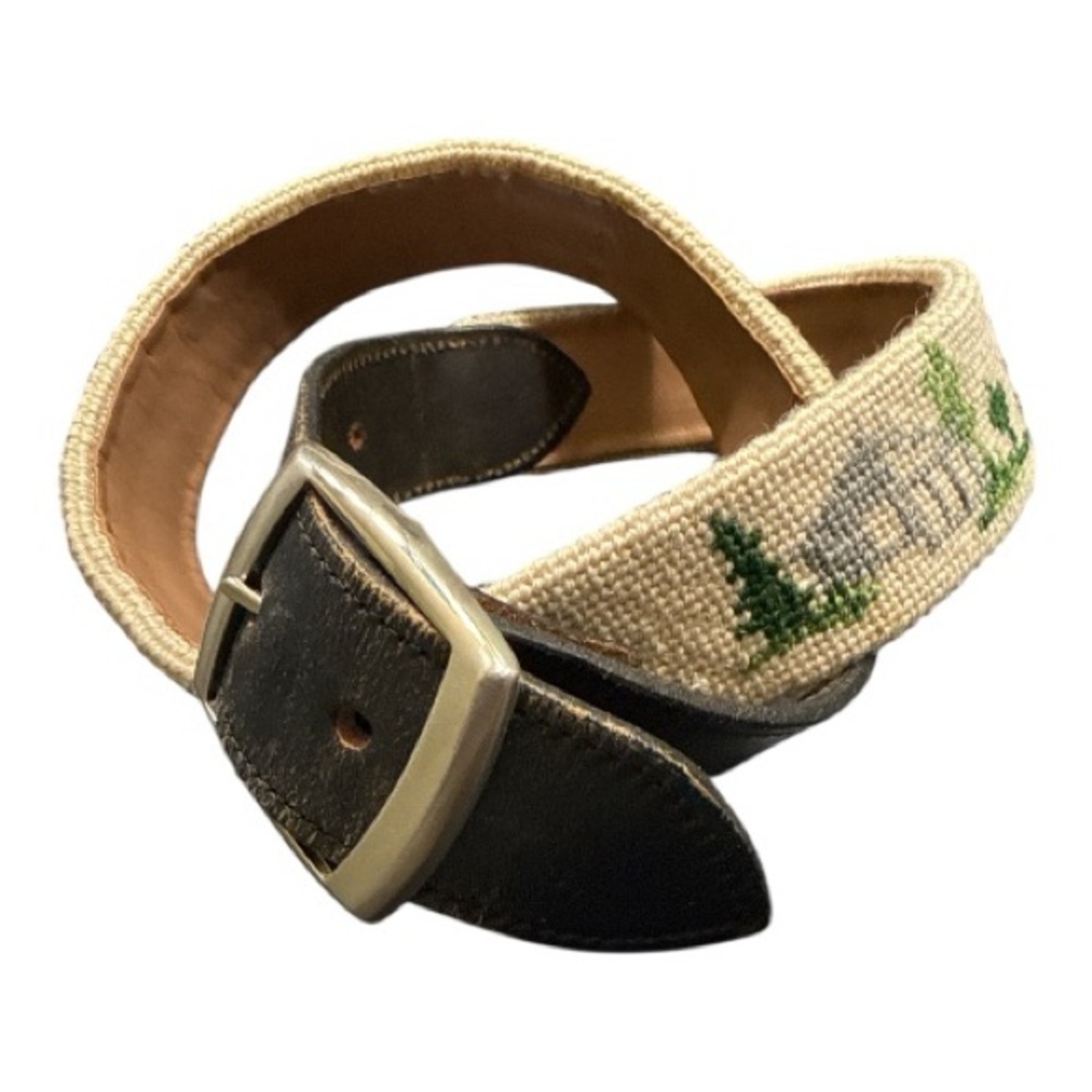 Handmade Needlepoint Milestone Belt Sigma Nu Fraternity & Georgia Tech GT Sz 33